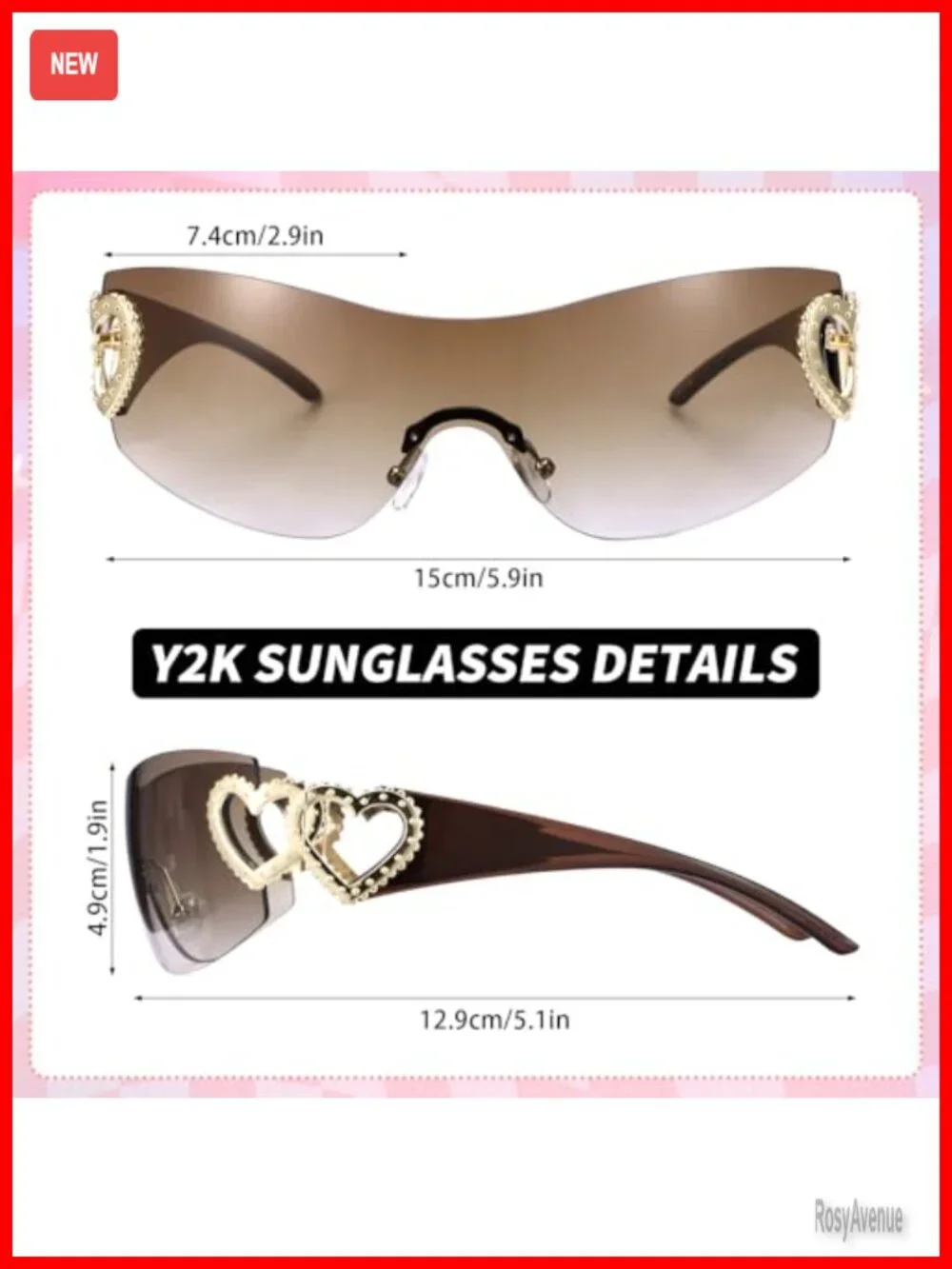 Y2K Hobo Shoulder Bag Faux Leather Clutch Purse with Sunglasses Set